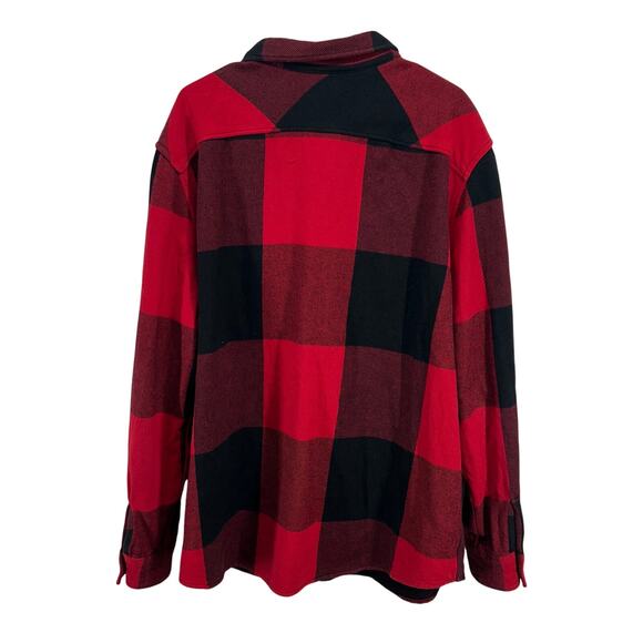 American Eagle red plaid cotton flannel button shirt XXXL fall‎ layers casual - Picture 3 of 6